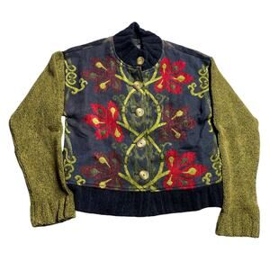 Vintage Susan Bristol Cardigan Sweater Size Small Floral Cottage Core Wool Blend